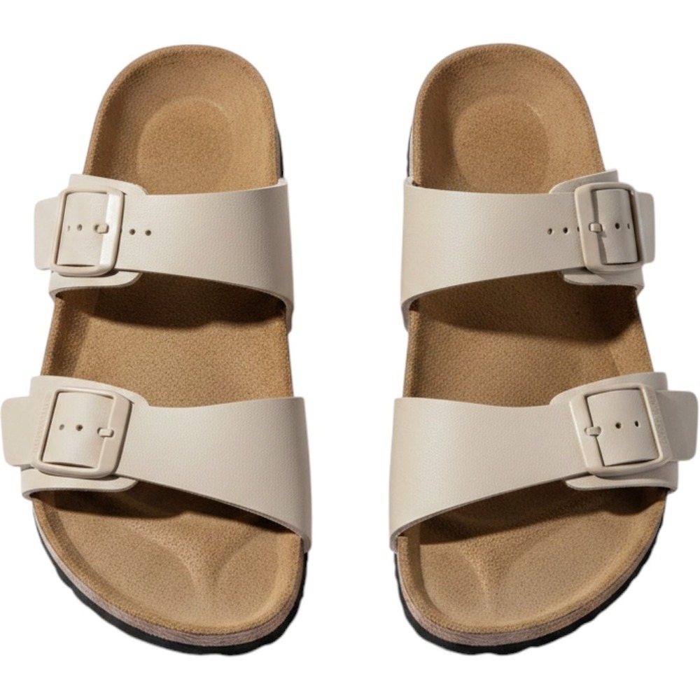 Outwoods Bork-100 Womens Tan Beige Double Strap Buckle Slide Sandals Size 8